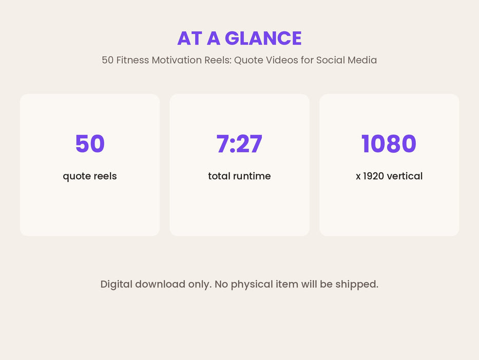 50 Fitness Motivation Reels: Editable Quote Videos for Social Media
