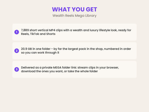 Wealth Reels: 7,800+ Vertical Stock Video Clip Mega Library