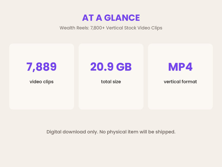 Wealth Reels: 7,800+ Vertical Stock Video Clip Mega Library