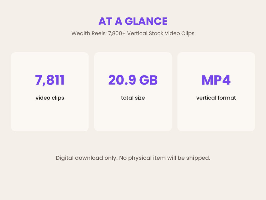 Wealth Reels: 7,800+ Vertical Stock Video Clip Mega Library