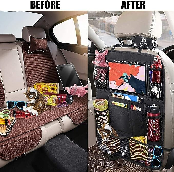 Water-resistant polyester backseat organizer material