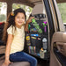Clear touch-compatible tablet holder on the backseat organizer