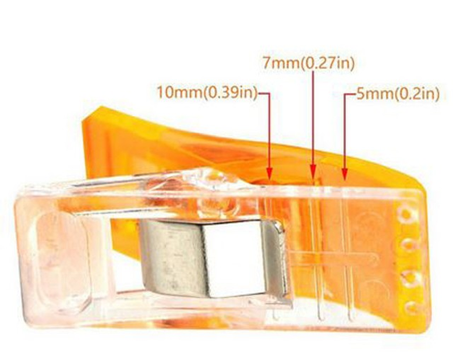 Assorted 25-piece sewing clips with metal bases