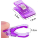 Clear assorted-color sewing clips with measurements