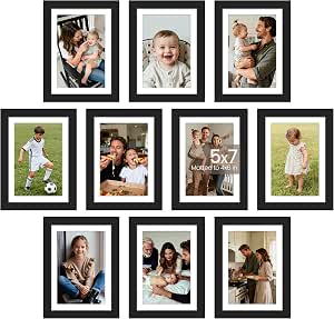 upsimples black 5x7 picture frame set of 10