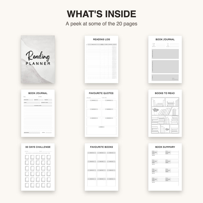 Reading Planner | Editable Canva Template & Printable PDF