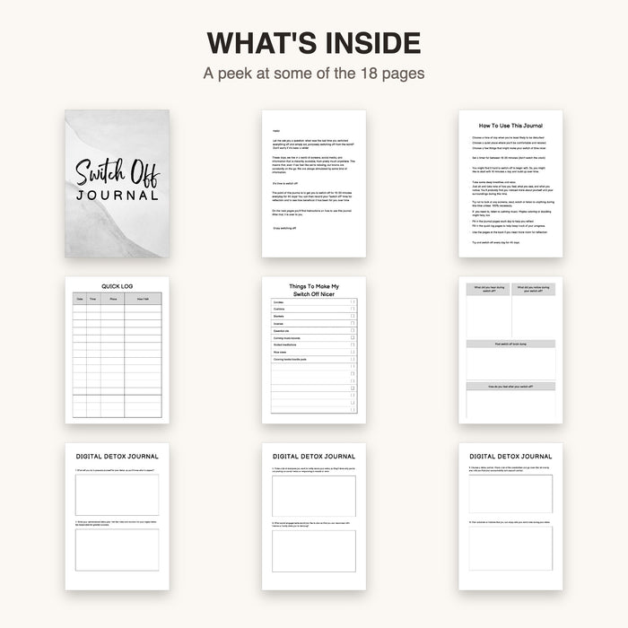 Switch Off Journal | Editable Canva Template & Printable PDF