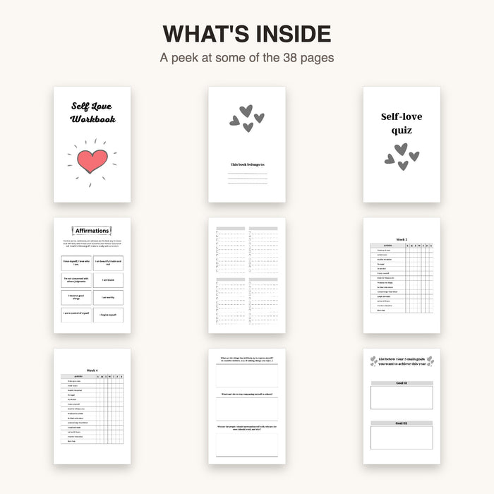 Self-Love Workbook | Editable Canva Template & Printable PDF