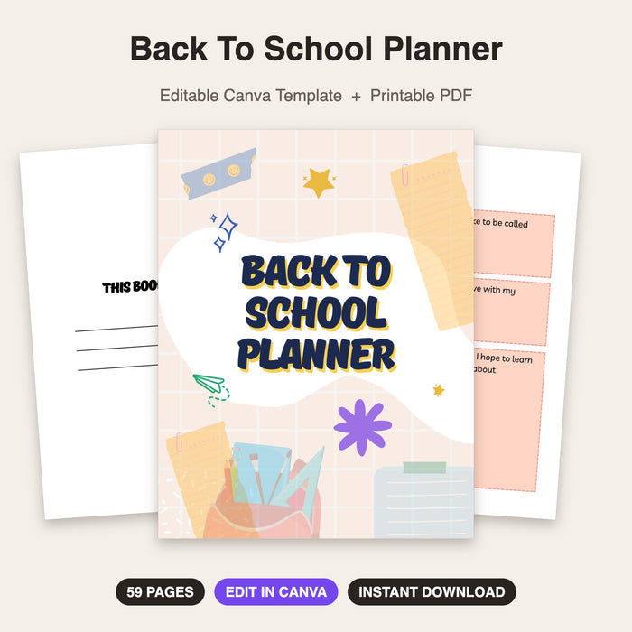 Back To School Planner | Editable Canva Template & Printable PDF