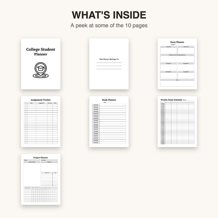 College Student Planner | Editable Canva Template & Printable PDF