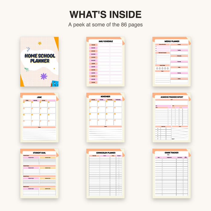 Home School Planner | Editable Canva Template & Printable PDF