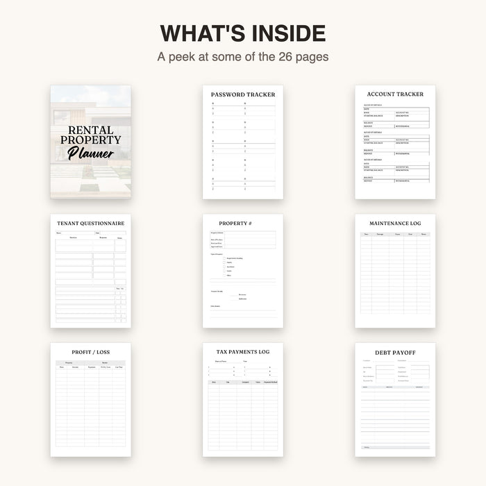 Rental Property Planner | Editable Canva Template & Printable PDF