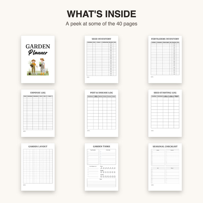 Garden Planner | Editable Canva Template & Printable PDF