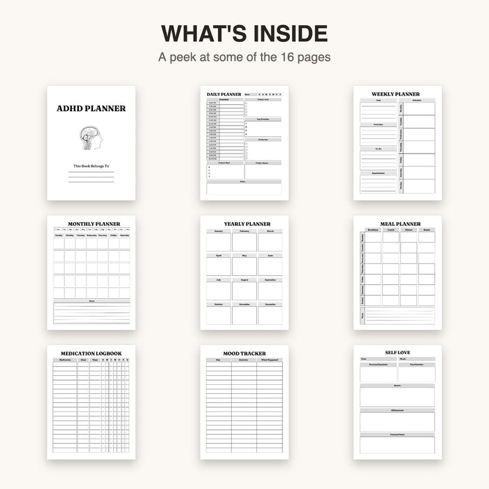ADHD Planner | Editable Canva Template & Printable PDF