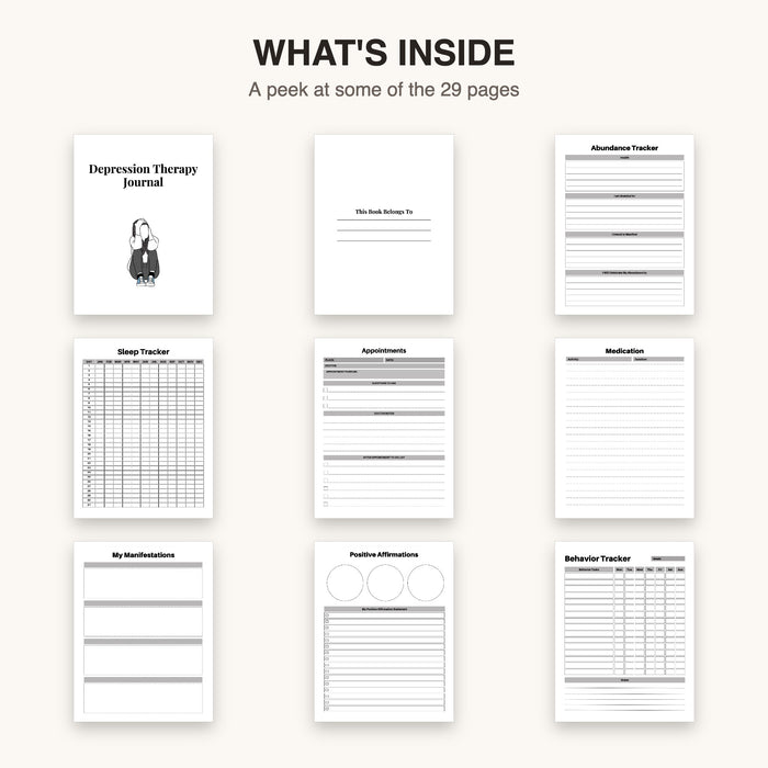 Mood & Self Care Journal | Editable Canva Template & Printable PDF