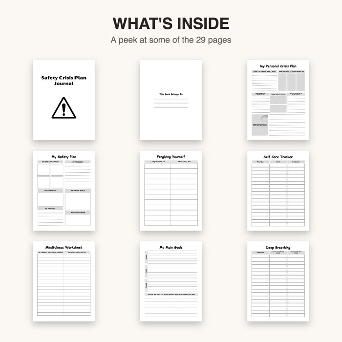 Personal Safety & Coping Plan | Editable Canva Template & Printable PDF