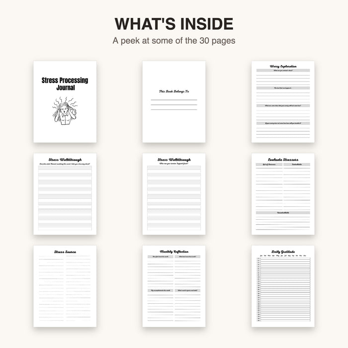 Stress Processing Journal | Editable Canva Template & Printable PDF