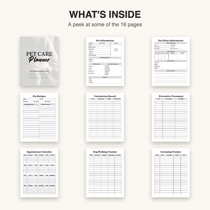 Pet Care Planner | Editable Canva Template & Printable PDF