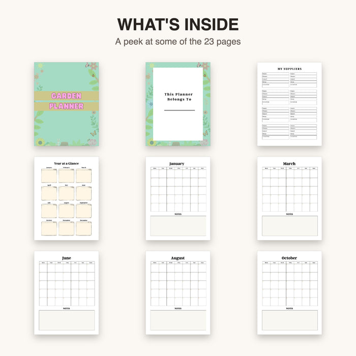 Monthly Garden Planner | Editable Canva Template & Printable PDF