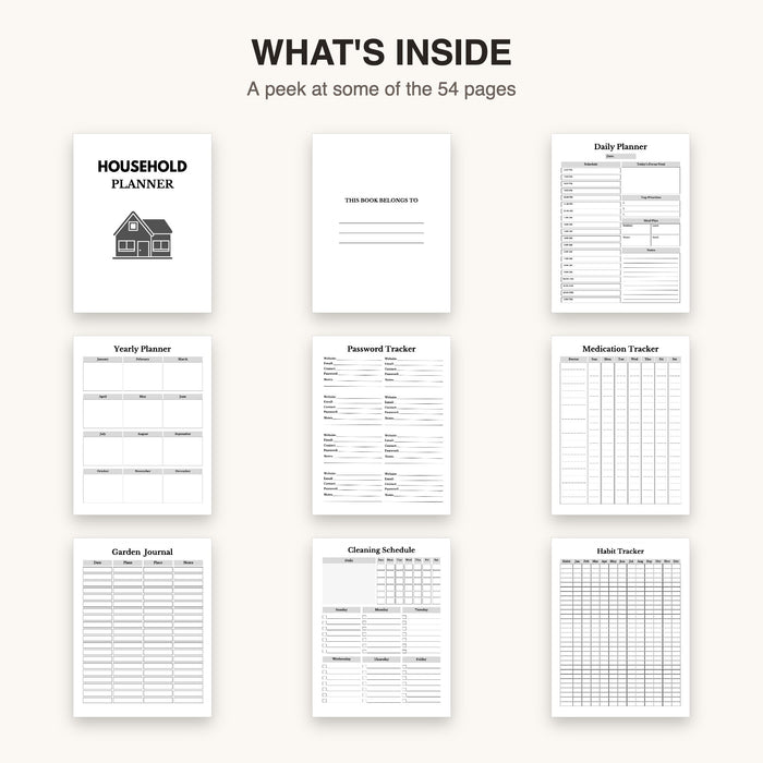 Household Planner | Editable Canva Template & Printable PDF