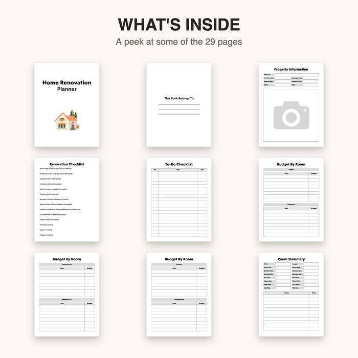 Home Renovation Planner | Editable Canva Template & Printable PDF
