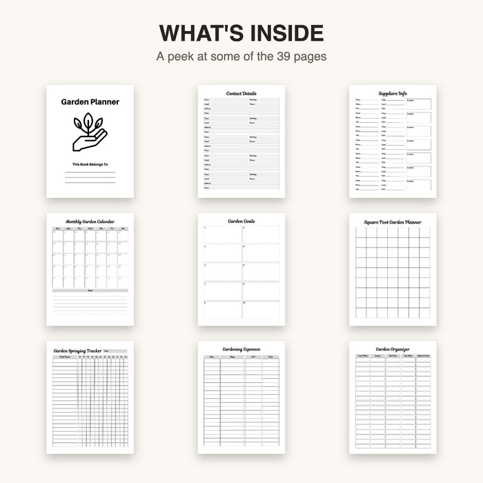 Garden Planner (Style 2) | Editable Canva Template & Printable PDF