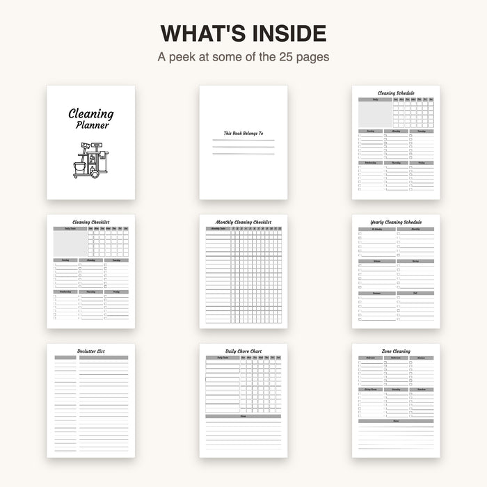 Cleaning Planner | Editable Canva Template & Printable PDF