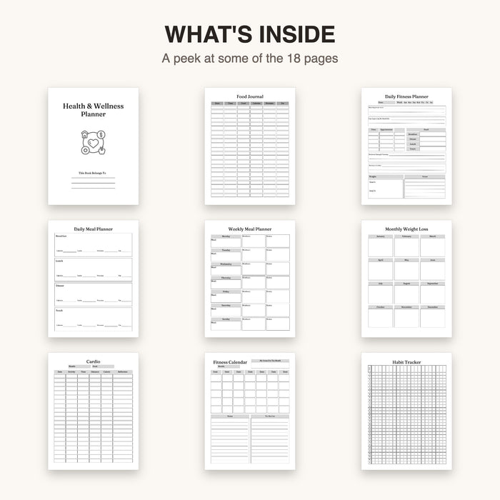 Health and Wellness Planner | Editable Canva Template & Printable PDF