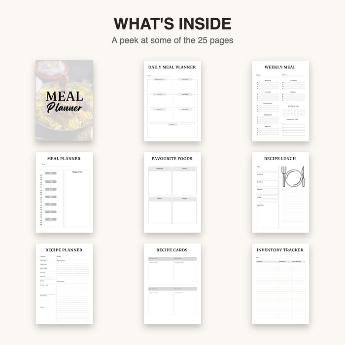Meal Planner | Editable Canva Template & Printable PDF