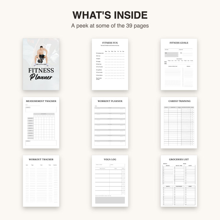 Fitness Planner | Editable Canva Template & Printable PDF
