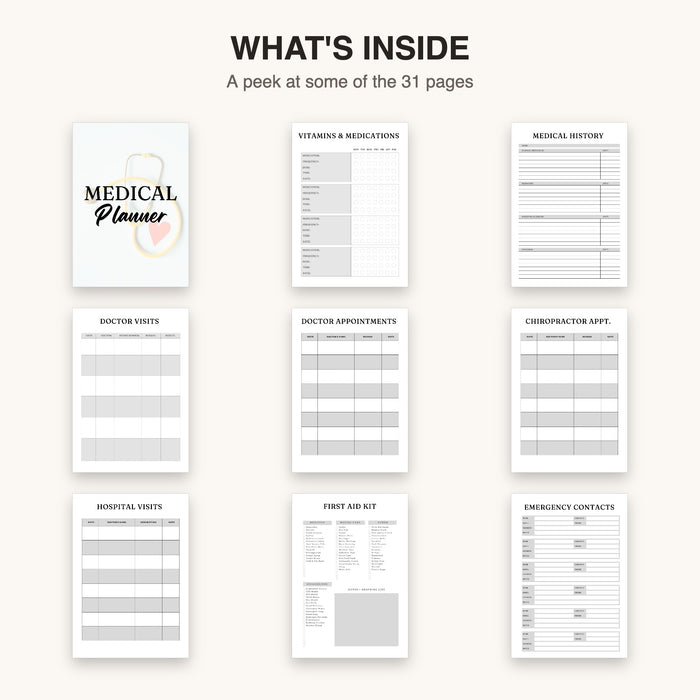 Medical Planner | Editable Canva Template & Printable PDF