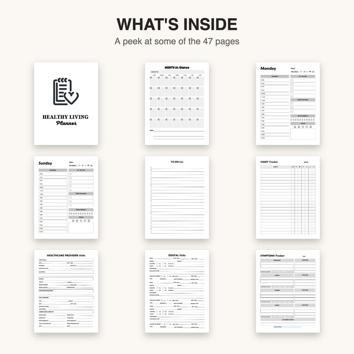 Healthy Living Planner | Editable Canva Template & Printable PDF