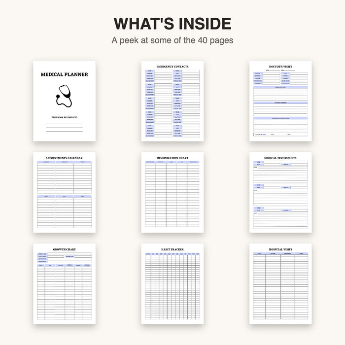 Medical Planner (Style 2) | Editable Canva Template & Printable PDF