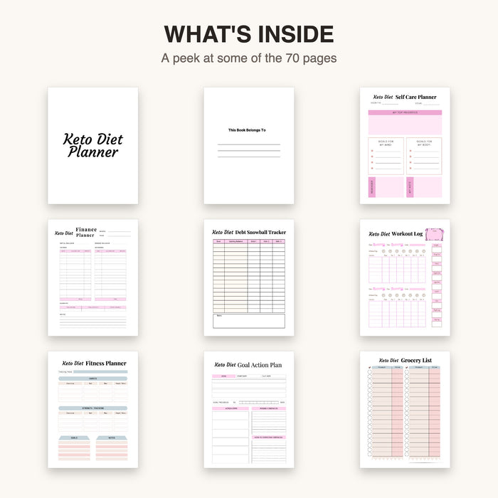 Keto Diet Planner | Editable Canva Template & Printable PDF
