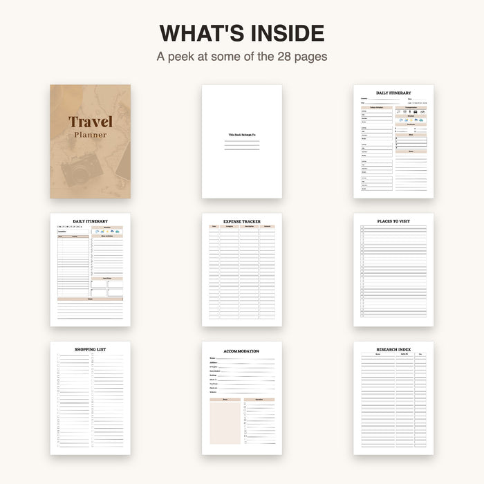 Travel Planner | Editable Canva Template & Printable PDF