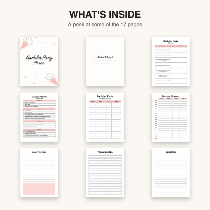 Bachelor Party Planner | Editable Canva Template & Printable PDF