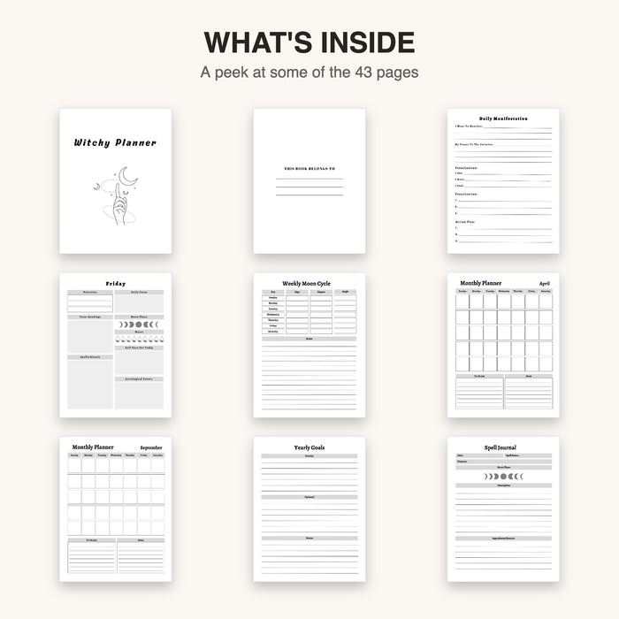 Witchy Planner | Editable Canva Template & Printable PDF