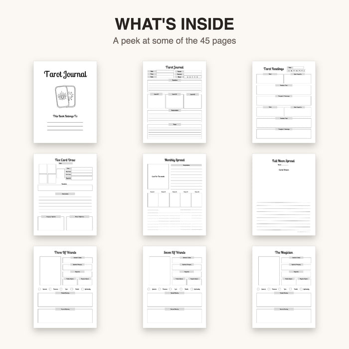 Tarot Journal | Editable Canva Template & Printable PDF