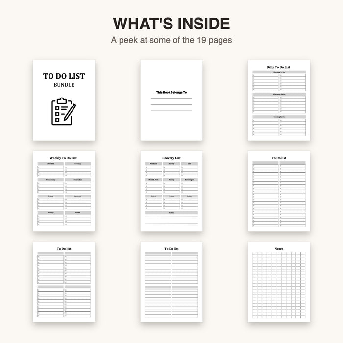 To Do List Bundle | Editable Canva Template & Printable PDF