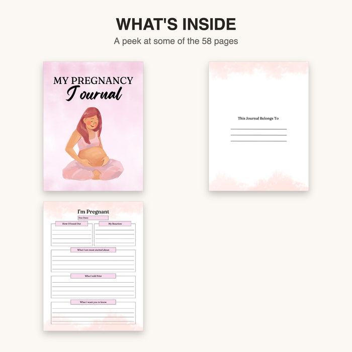My Pregnancy Journal | Editable Canva Template & Printable PDF