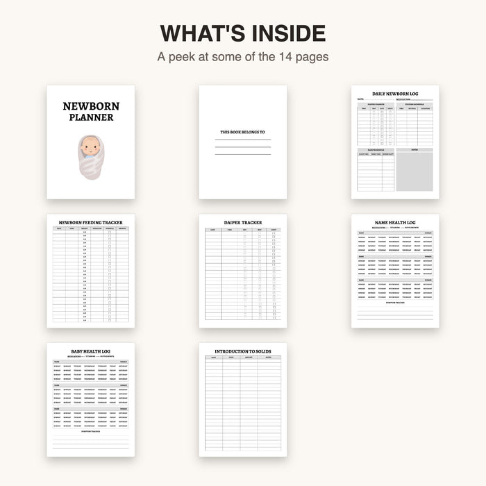 Newborn Planner | Editable Canva Template & Printable PDF