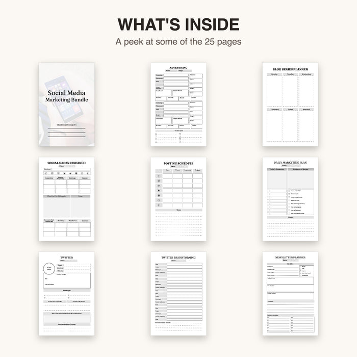 Social Media Marketing Bundle | Editable Canva Template & Printable PDF