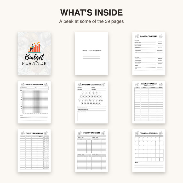 Budget Planner | Editable Canva Template & Printable PDF