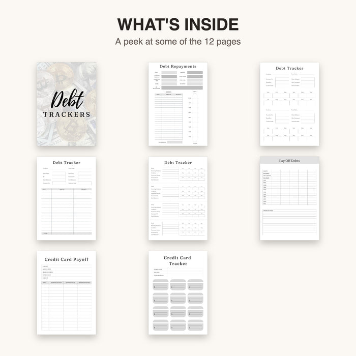 Debt Trackers | Editable Canva Template & Printable PDF