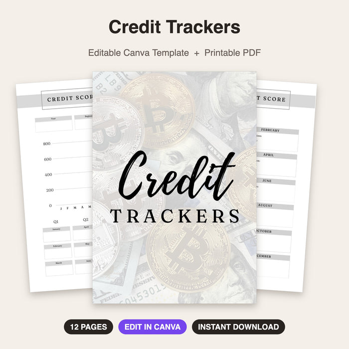 Credit Trackers | Editable Canva Template & Printable PDF