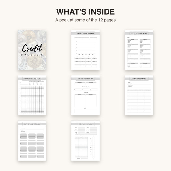 Credit Trackers | Editable Canva Template & Printable PDF
