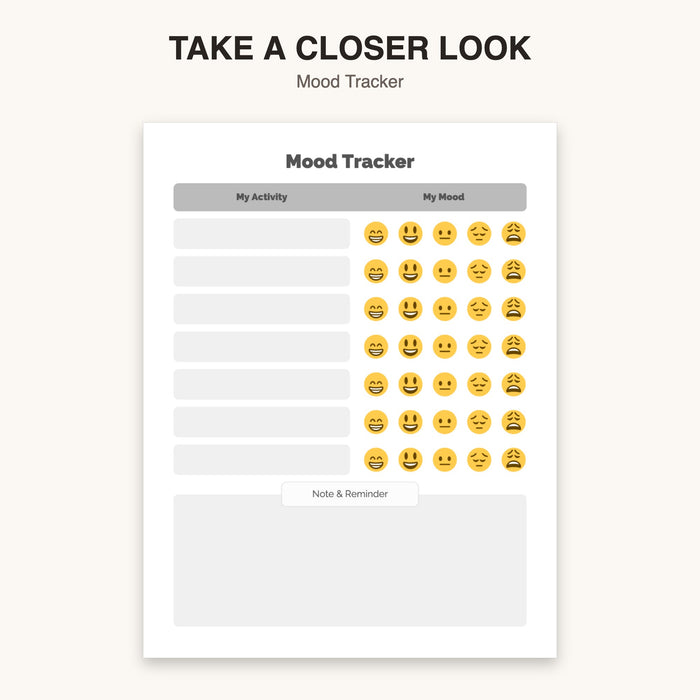 Mood Tracker | Editable Canva Template & Printable PDF