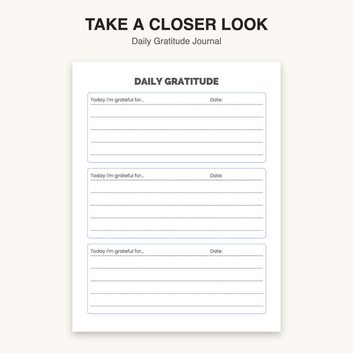 Daily Gratitude Journal | Editable Canva Template & Printable PDF