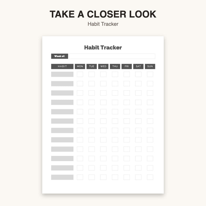 Habit Tracker | Editable Canva Template & Printable PDF