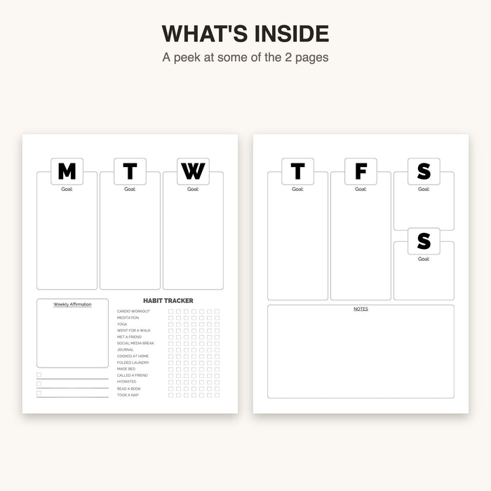 Habit Tracker (Style 2) | Editable Canva Template & Printable PDF